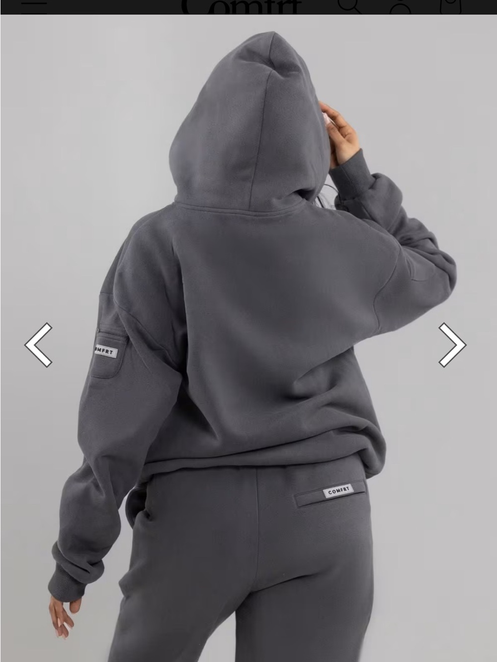 Comfrt Travel Hoodie and sweatpants set- Gray - Picture 3 of 9